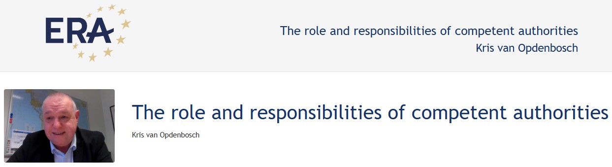 e-Presentation Kris van Opdenbosch: The role and responsibilities of competent authorities